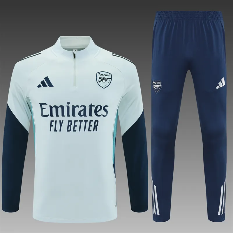 25-26 Arsenal Training Kits Long Gray Football Tracksuits 3