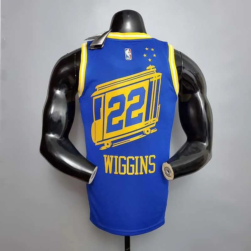 Tram version WIGGINS#22 Golden State Warriors blue 6