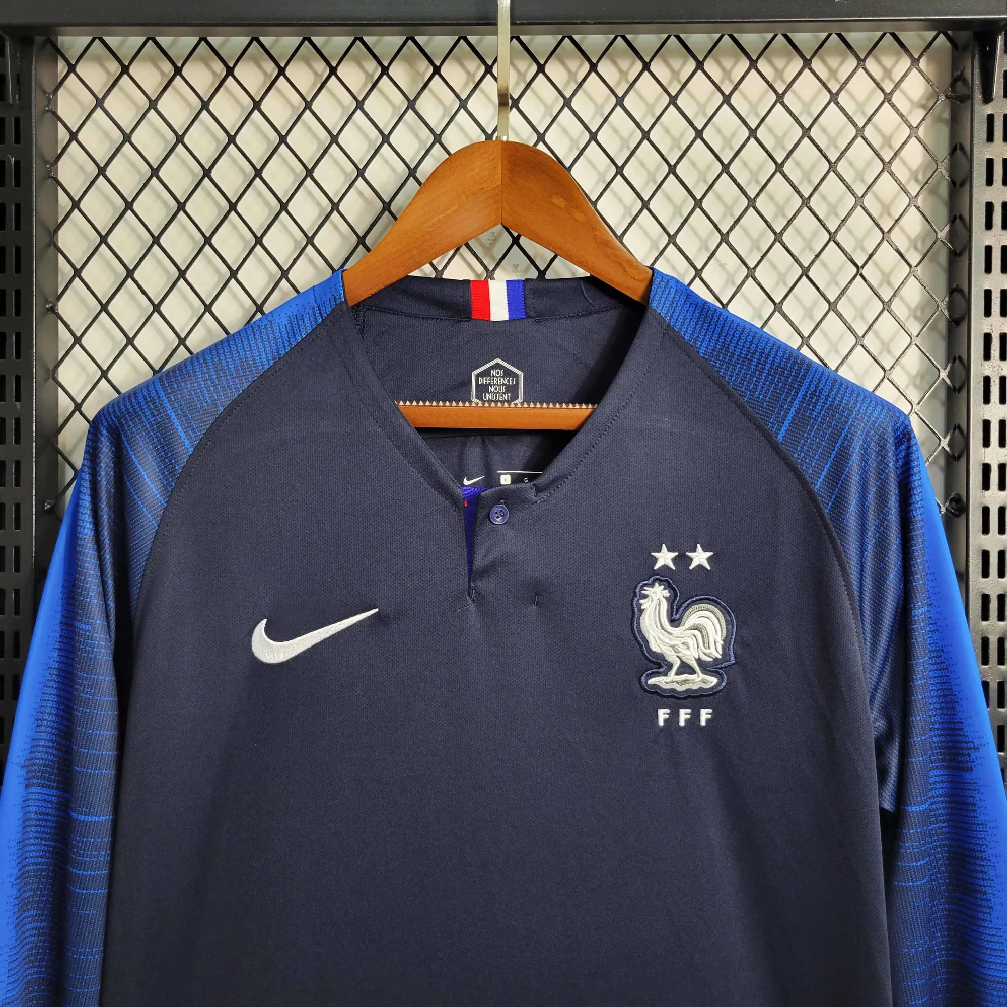 2018 Retro Long Sleeve France Home S-XXL 2