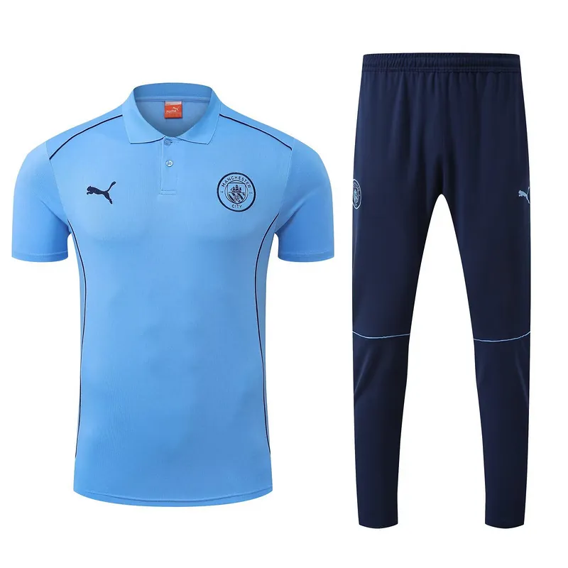 25-26 Manchester City Blue POLO Training Kits Football Tracksuits 3
