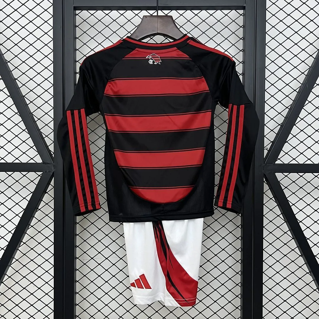 25-26 Flamengo Home Kid Long Sleeve Kits Youth Apparels AAAAJersey Dropship Yupoo 4