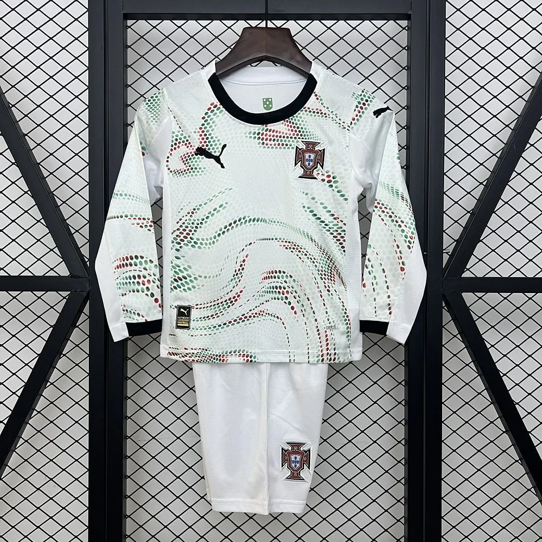 2025 Portugal Away Kid Kits Long Sleeve Youth Apparels AAAAJersey Dropship Yupoo 9