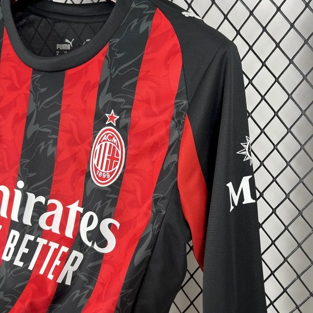 25-26 AC Milan Home Long Sleeve Shirt Football Uniform AAAAJersey Supply Yupoo 1