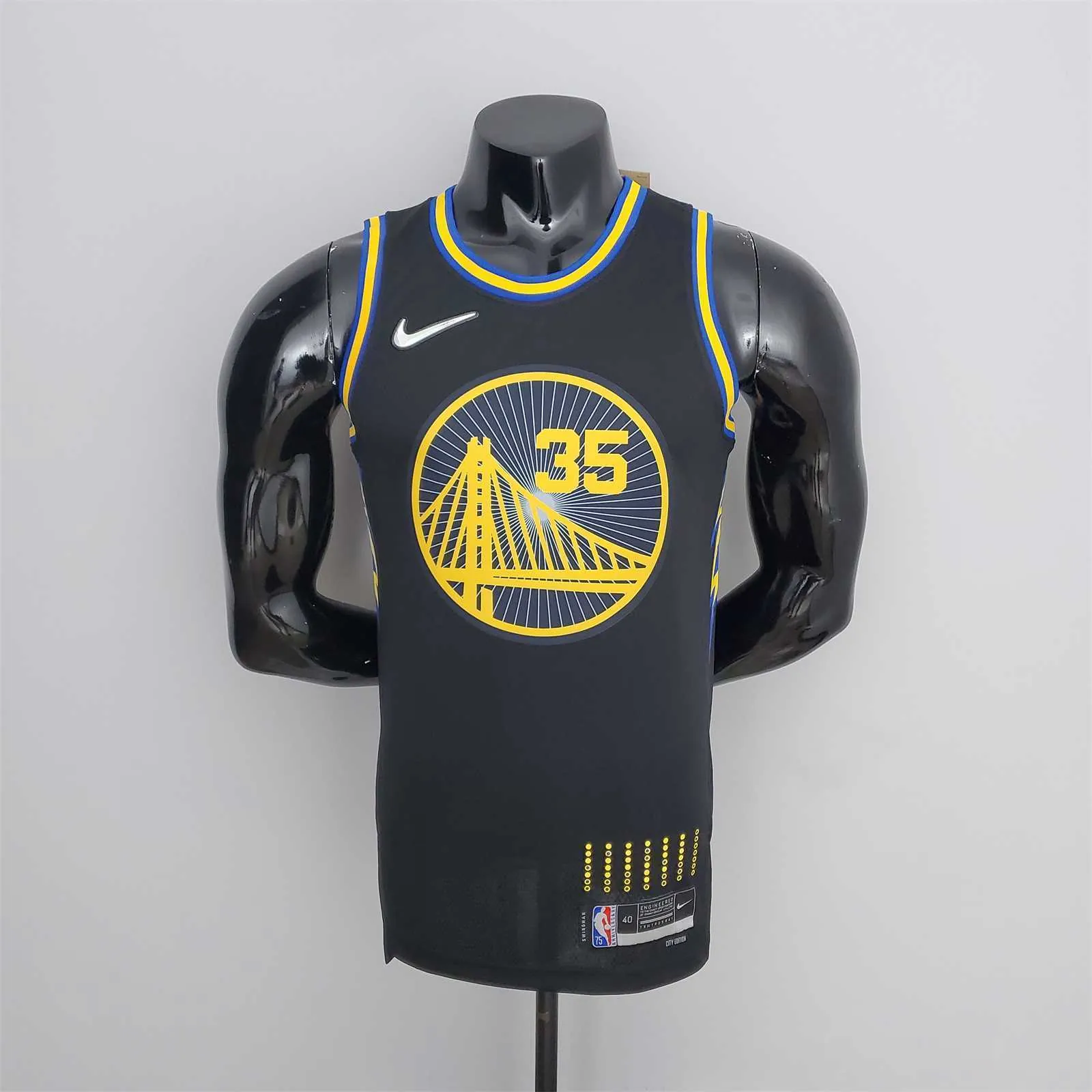 2022 Season Durant #35 Warriors City Edition Black NBA Jersey 9