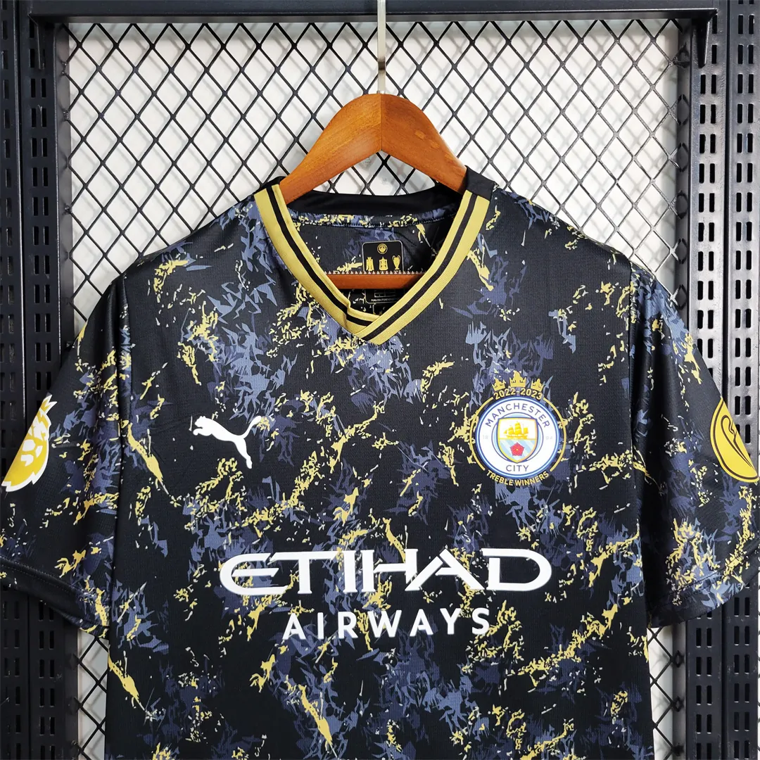 23-24 Manchester City Black Gold Special Edition Size S-XXL 5