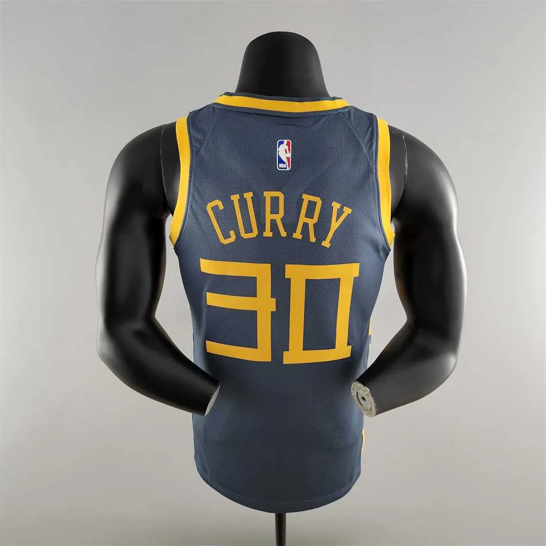 2018 Curry#30 Golden State Warriors Grey NBA Jersey 9