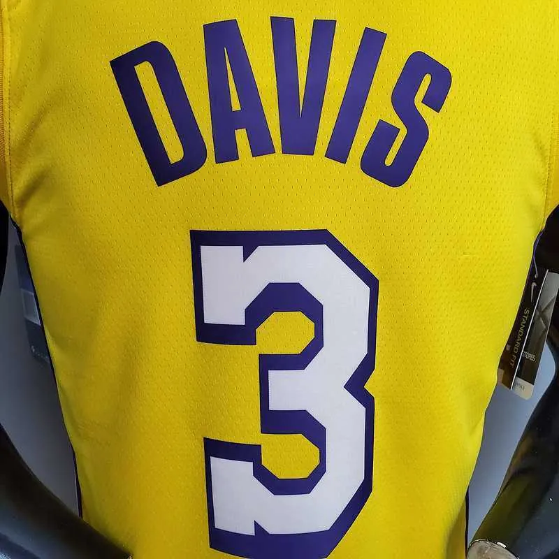 DAVIS #3 Lakers V-neck City Edition yellow 6