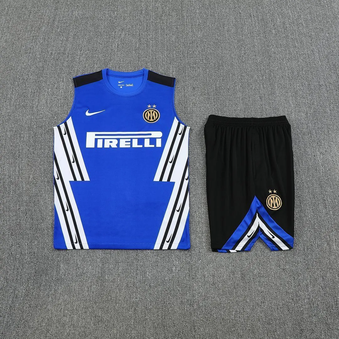 25-26 Inter Milan Retro Blue Training Kits Football Vest Suits 2