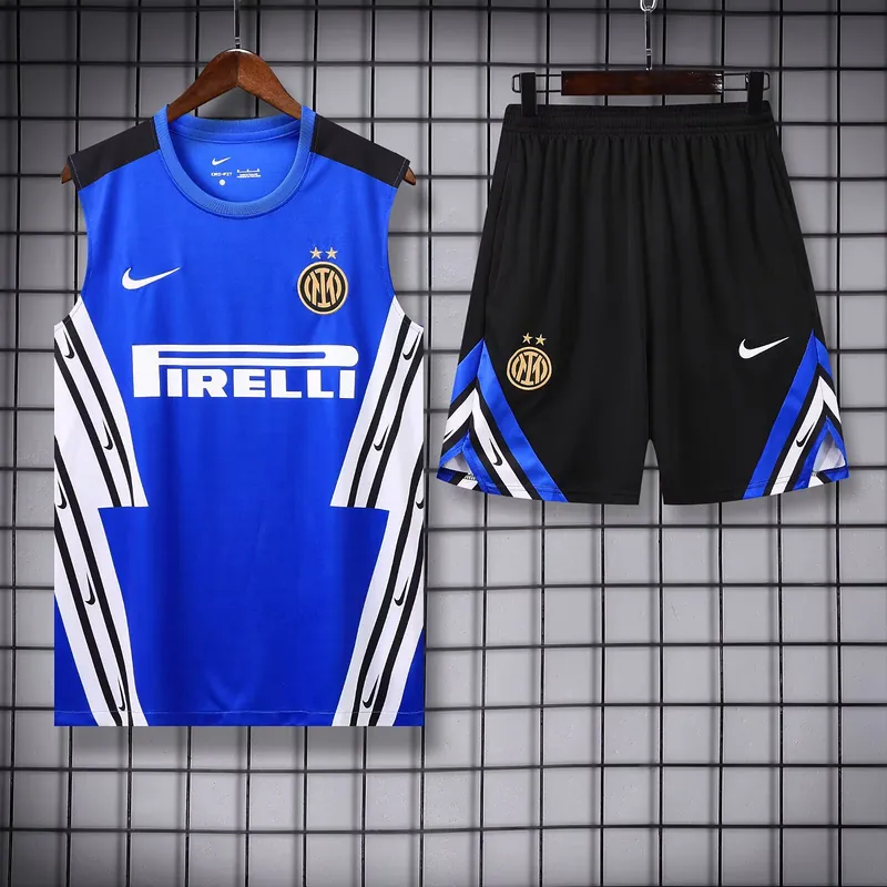 25-26 Inter Milan Retro Blue Training Kits Football Vest Suits 3