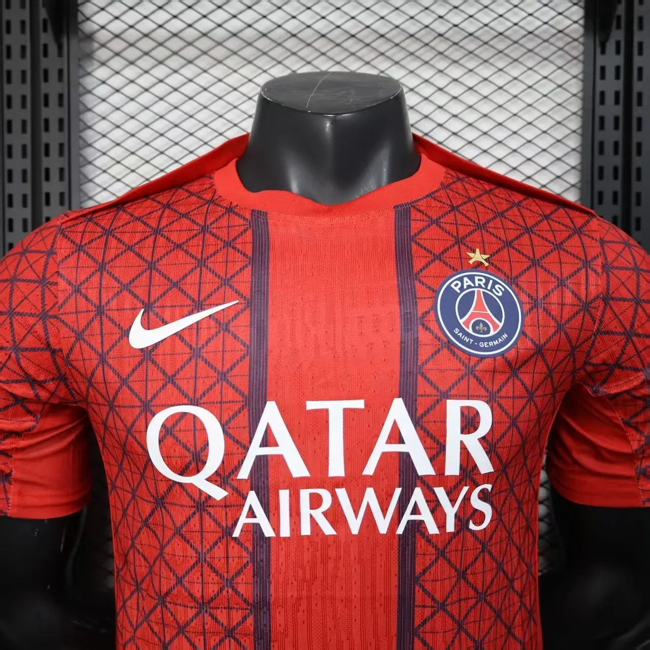 25-26 PSG Fourth Red Shirt Player version Kit Football Uniform AAAAJersey Dropship Yupoo 1