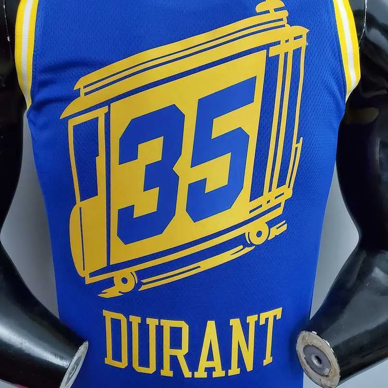Tram version DURANT#35 Golden State Warriors blue 6