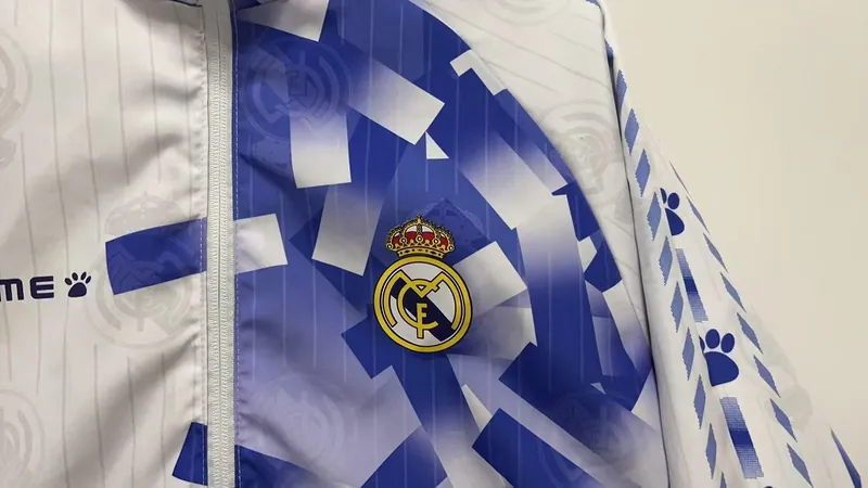 96-97 Real Madrid Retro Trench Coat Reversible Windbreaker Double-Sides Jacket 8