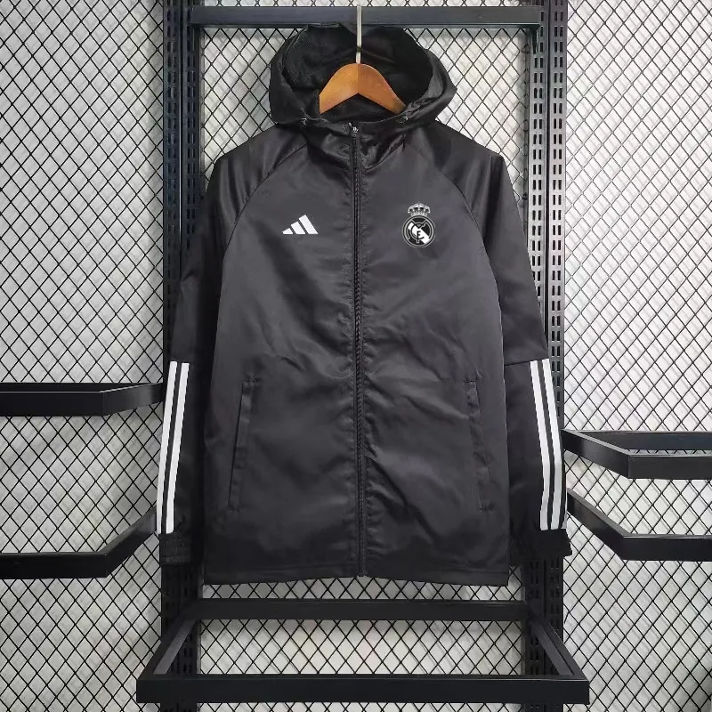 23-24 Real Madrid Windbreaker Black Sleeve Jackets Yupoo 2