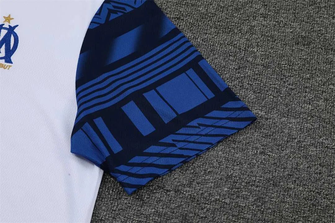 22-23 Marseille training suit short sleeve kit white blue 2