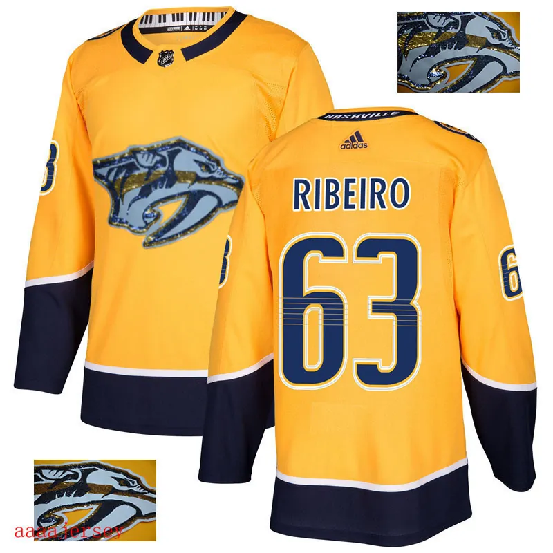 2018 Nashville Predators ice hockey jersey M-3XL 纳什维尔掠夺者队时尚亮片款冰球服 12