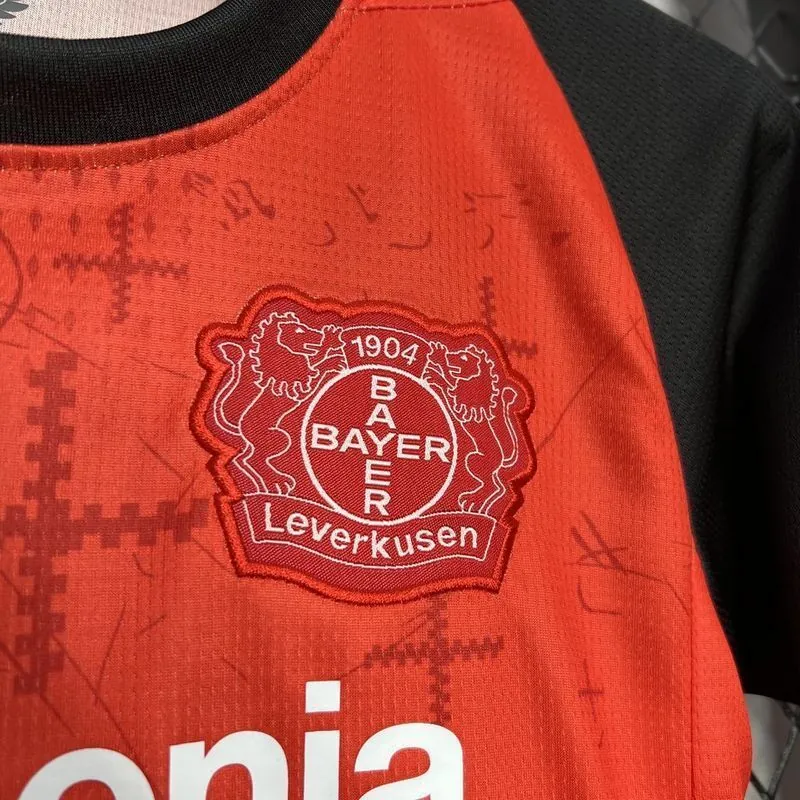 24-25 Bayer 04 Leverkusen Home Kid Kits Youth Apparels Football AAAAJersey Yupoo 3