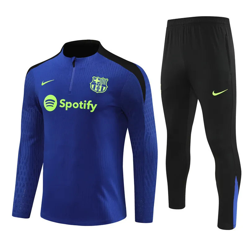 24-25 Barcelona Long Sleeve Kits Blue Training Suits Football AAAAJersey Yupoo 4