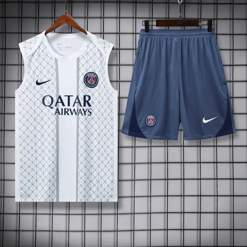 25-26 PSG Training Soccer White Vest Suit AAAAJersey Supply Yupoo 4