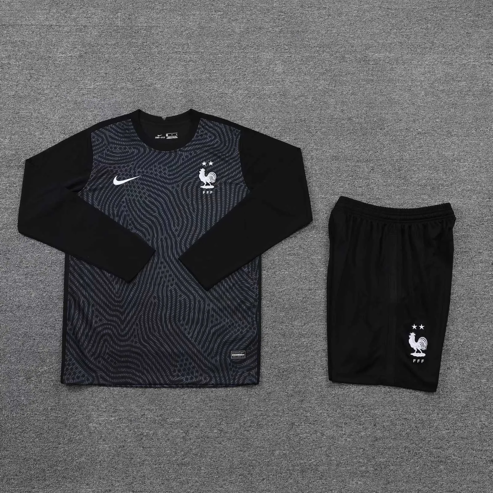 2021 France black goalkeeper long sleeve 10