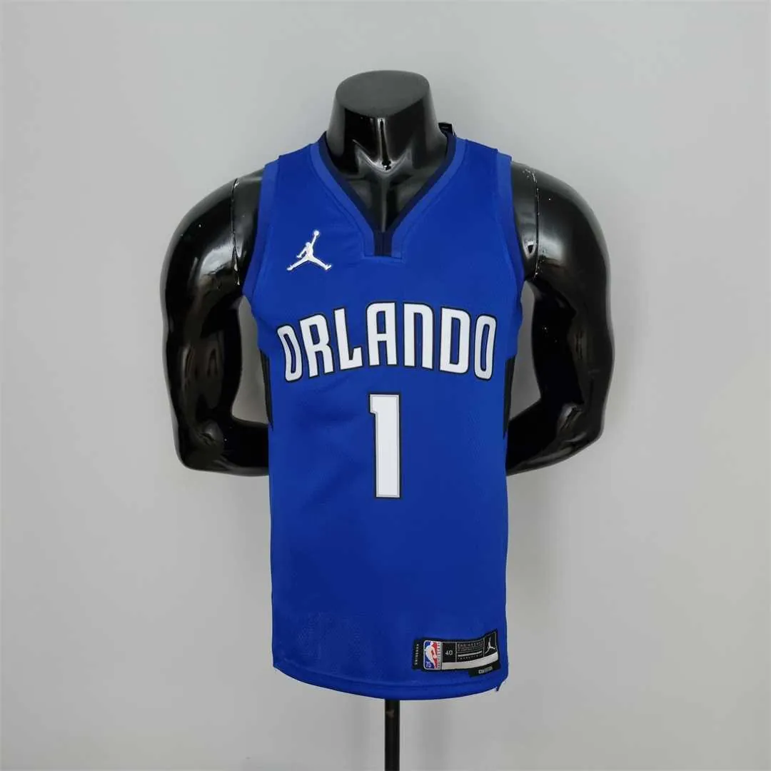 75th Anniversary McGrady #1 Orlando Magic Blue NBA Jersey 10