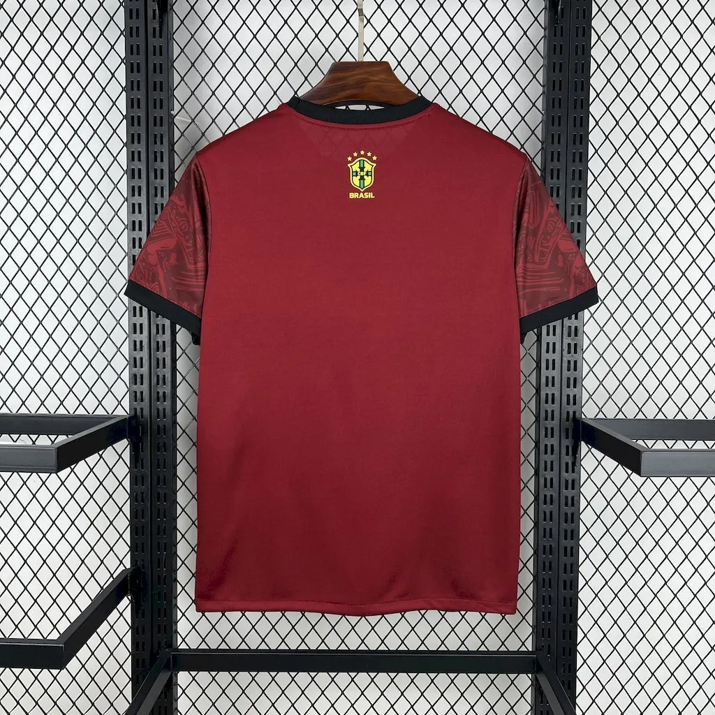 2025 Brazil x Jordan Cristo Redentor Red Special Kit Football Apparels Soccer AAAAJersey Yupoo 3