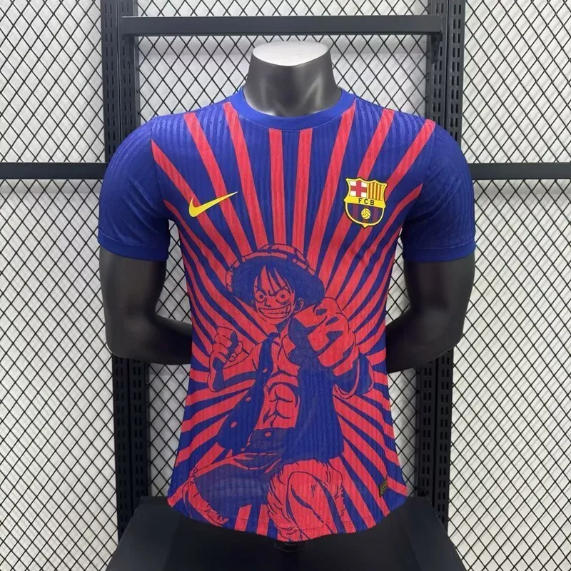 25-26 Barcelona x One Piece Luffy Special Edition Kit Player Version Shirt AAAAJersey Wholesale 5