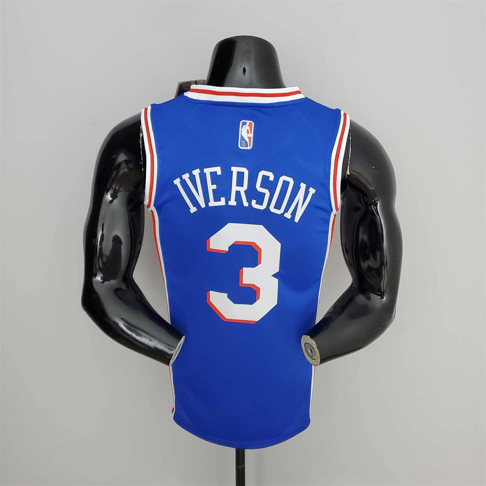 75th Anniversary Philadelphia 76ers IVERSON#3 Blue NBA Jersey 6
