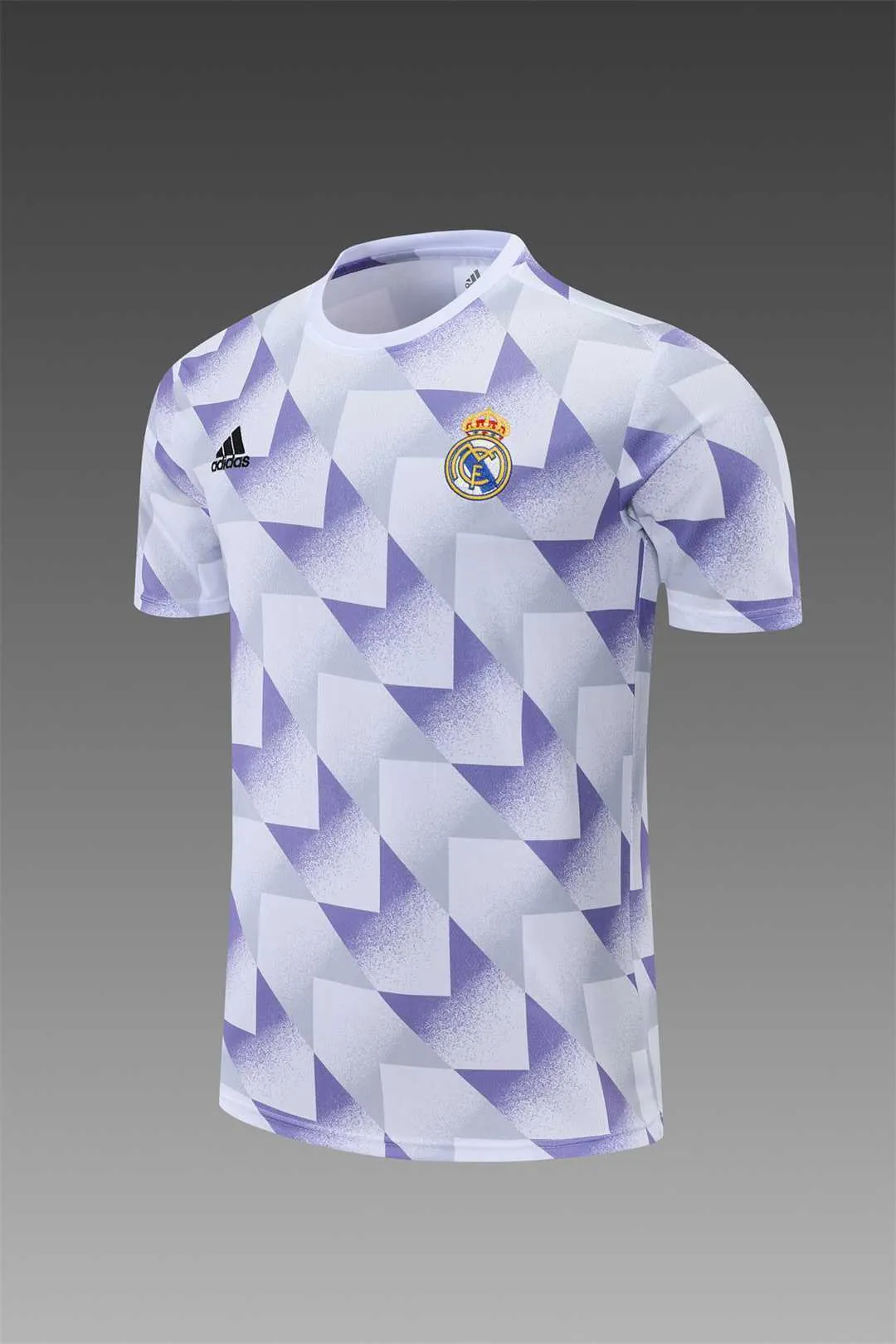 22-23 Real Madrid training suit short sleeve kit white and blue colorblock 3