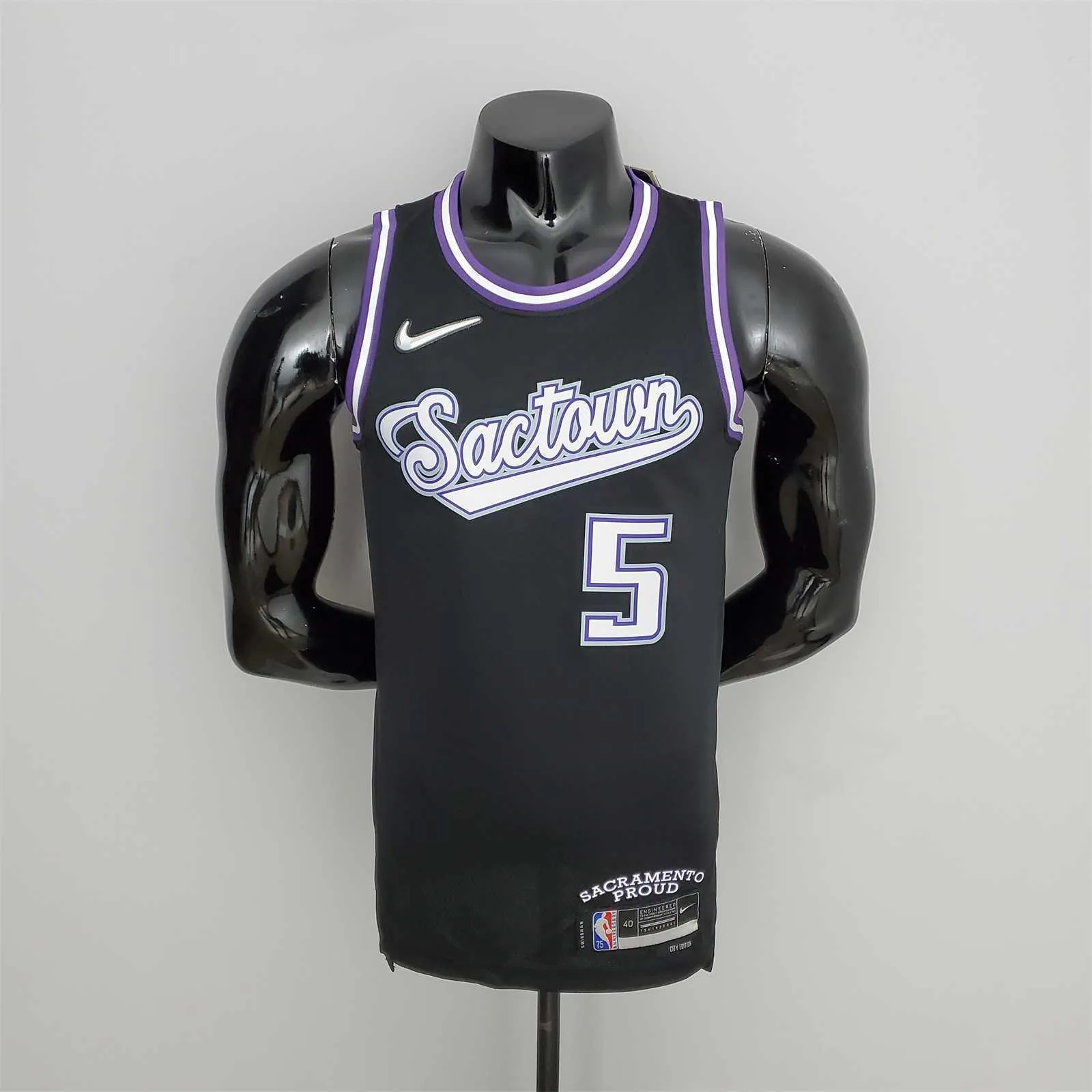 2022 Season Fox#5 Kings City Edition Black NBA Jersey 9