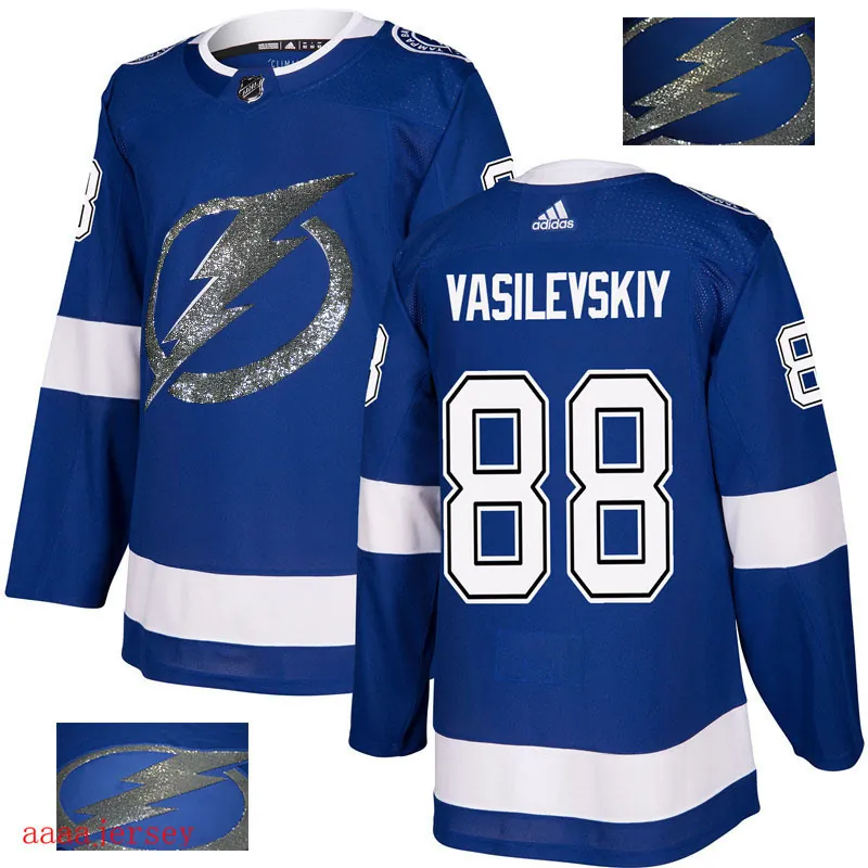 2018 Tampa Bay Lightning ice hockey jersey M-3XL 坦帕湾闪电队时尚亮片款冰球服 4