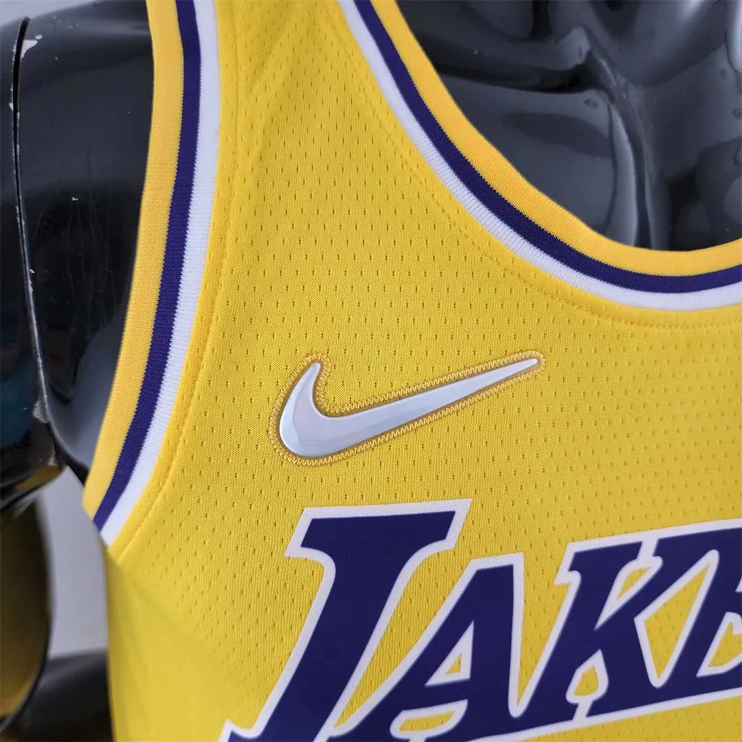 75th Anniversary TOSCANO #95 Los Angeles Lakers Yellow NBA Jersey 2