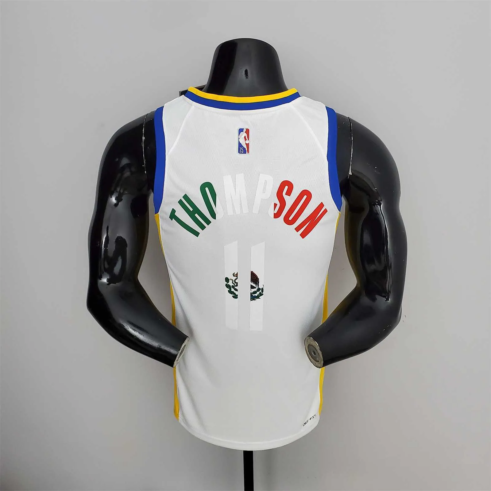 75th Anniversary Golden State Warriors Thompson #11 Mexico Edition White NBA Jersey 7