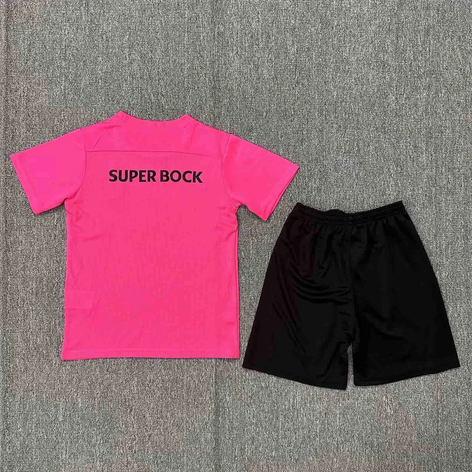 24-25 Sporting Lisbon Pink Kids Kits Youth Apparels AAAAJersey Supplier Yupoo 1