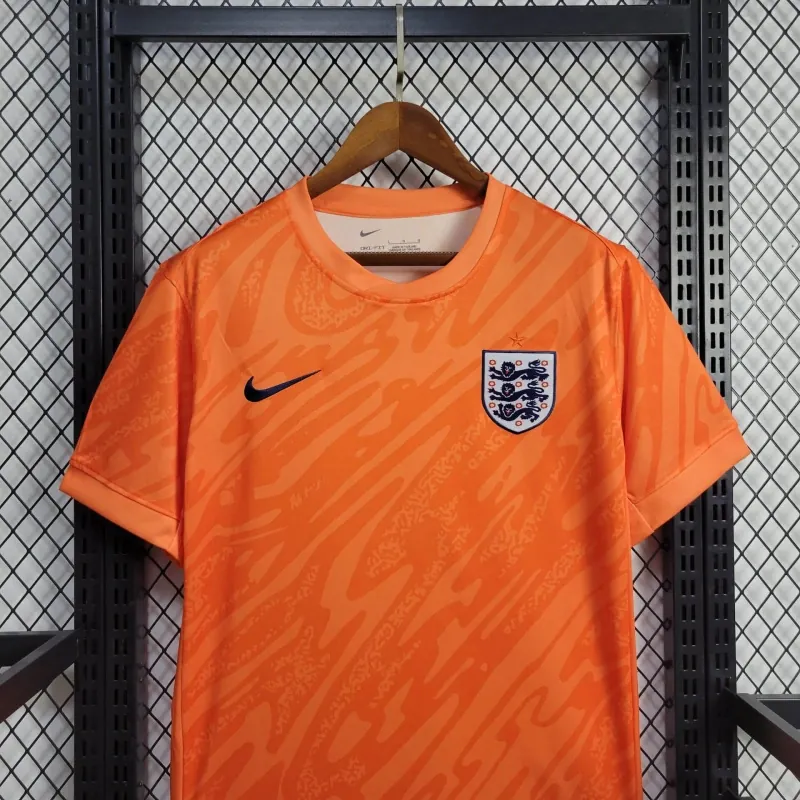 2024 England Goalkeeper Kit Orange UEFA Euro Shirt Football AAAAJersey Supplier 3