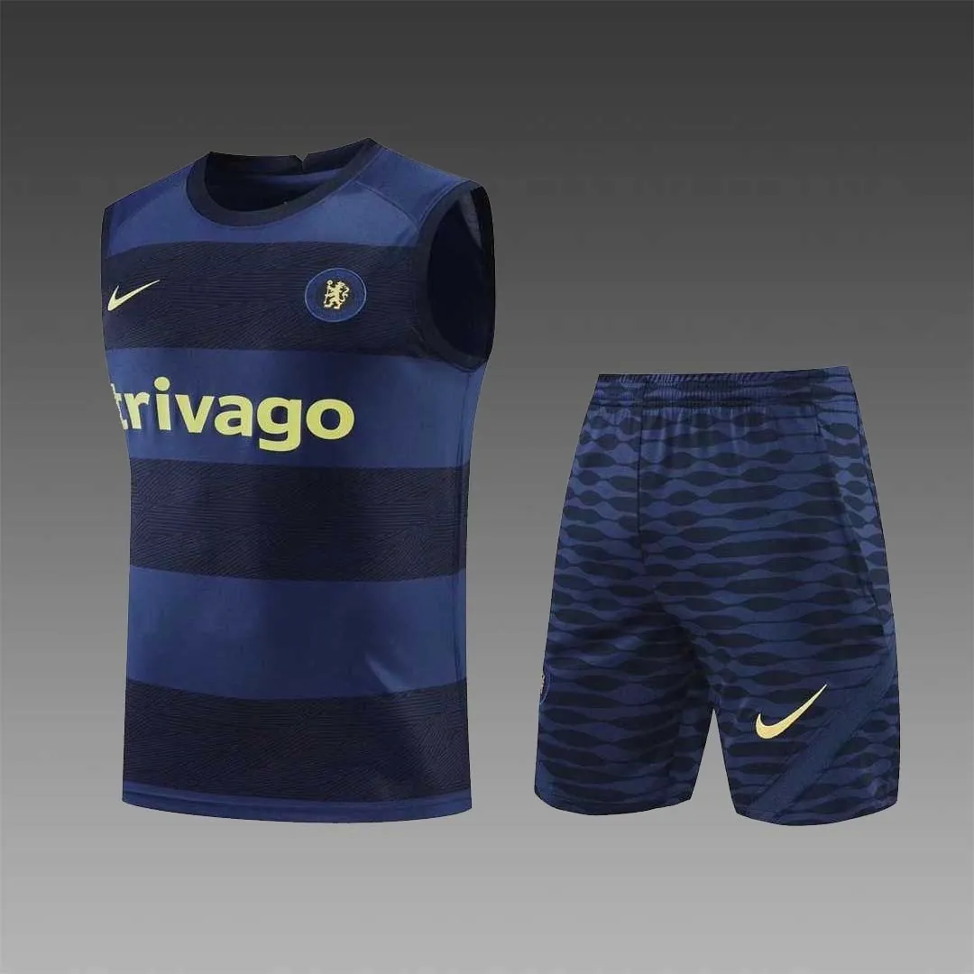 22-23 Chelsea vest training suit kit royal blue 4