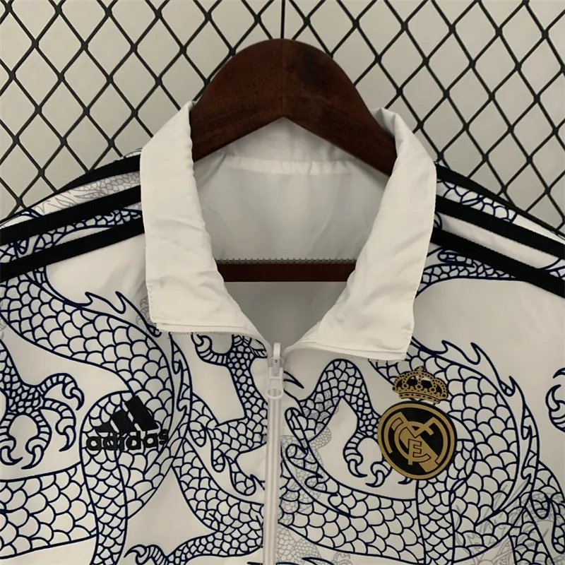 23-24 Real Madrid Reversible Dragon Windbreaker White 2