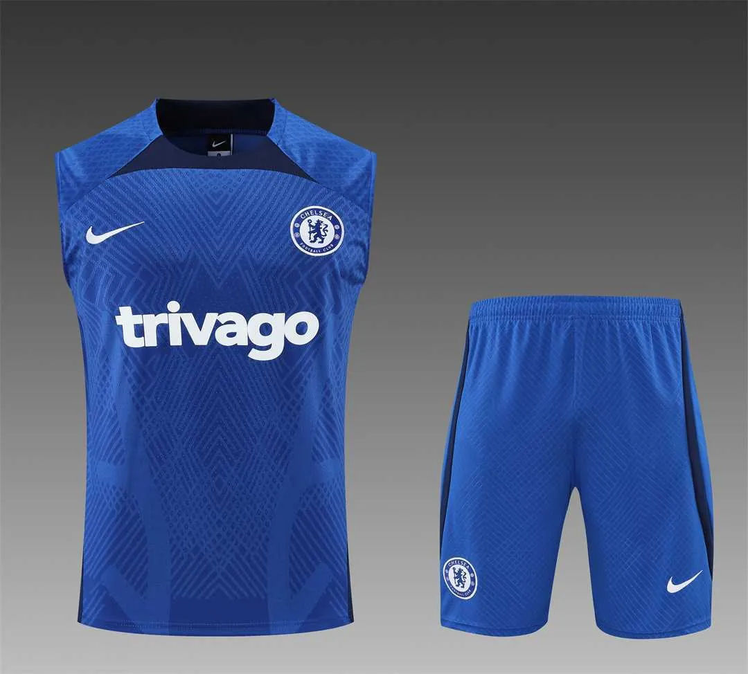 22-23 Chelsea vest training suit kit Diamond Blue 3