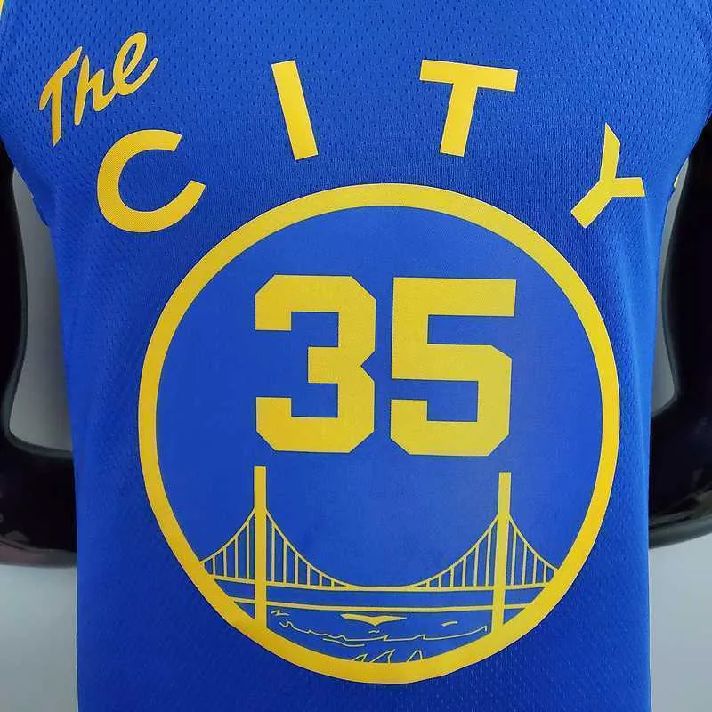Tram version DURANT#35 Golden State Warriors blue 3