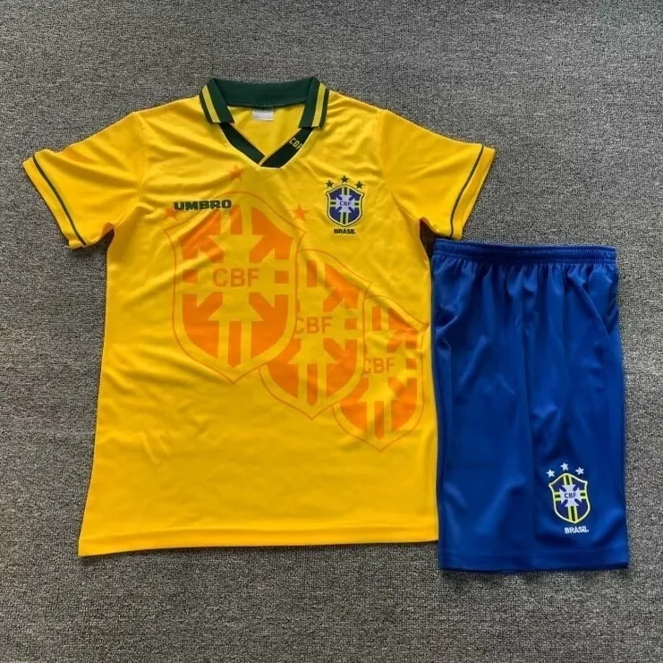 1994 Brazil Home Retro Kids Kits World Cup Shirt Soccer Jerseys Yupoo 4