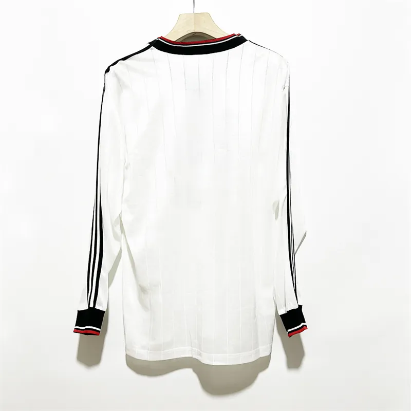 82-83 Manchester United away white long sleeve retro jersey 2