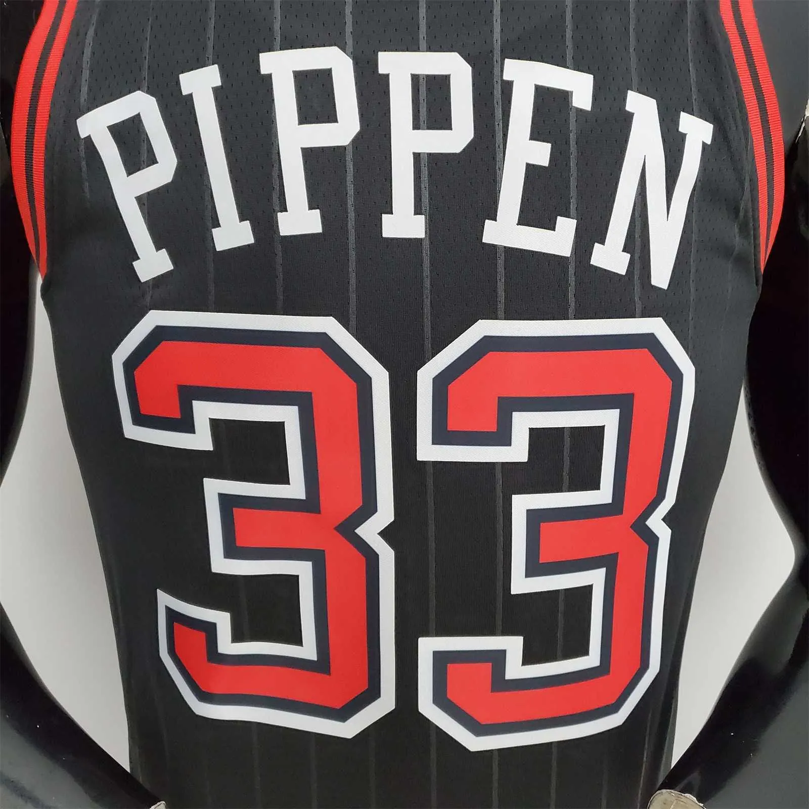 75th Anniversary Pippen#33 Bulls Flyers Black NBA Jersey 4