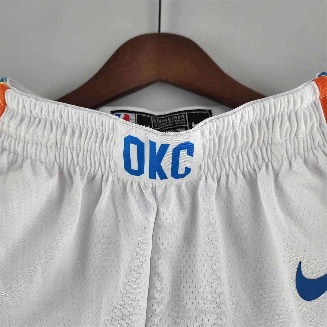 Oklahoma City Thunder NBA Shorts White 8