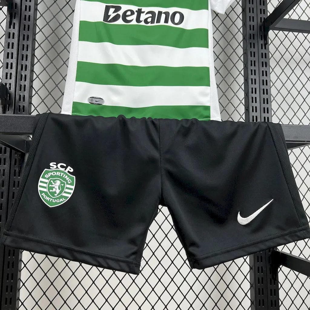 25-26 Sporting CP Home Kid Kits Youth Apparels Soccer AAAAJersey Yupoo 4