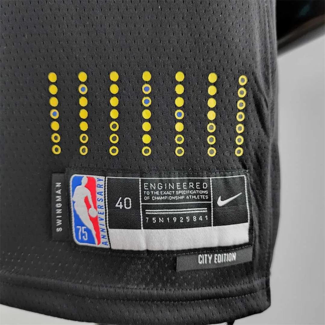 2022 75th Anniversary KUMINGA #00 Warriors City Edition Black NBA Jersey 1