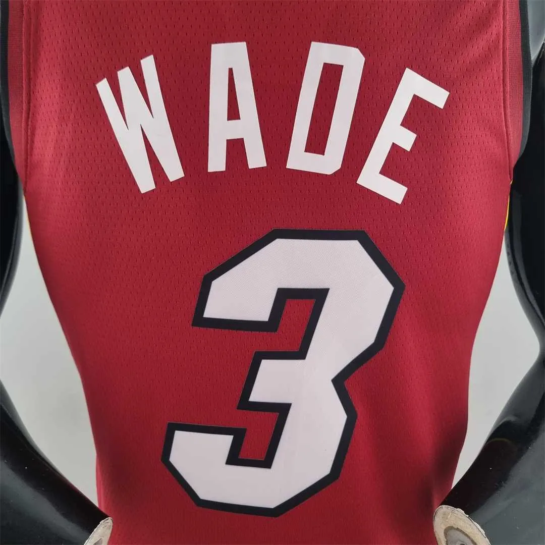 75th Anniversary Miami Heat Jordan WADE #3 Burgundy NBA Jersey 5
