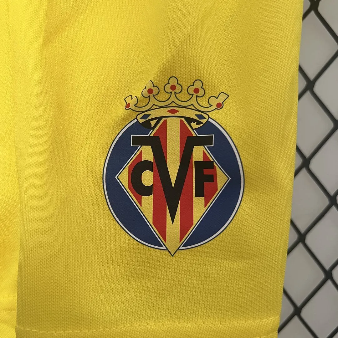 24-25 Villarreal Home Kid Kits Youth Apparels Football AAAAJersey Yupoo 1