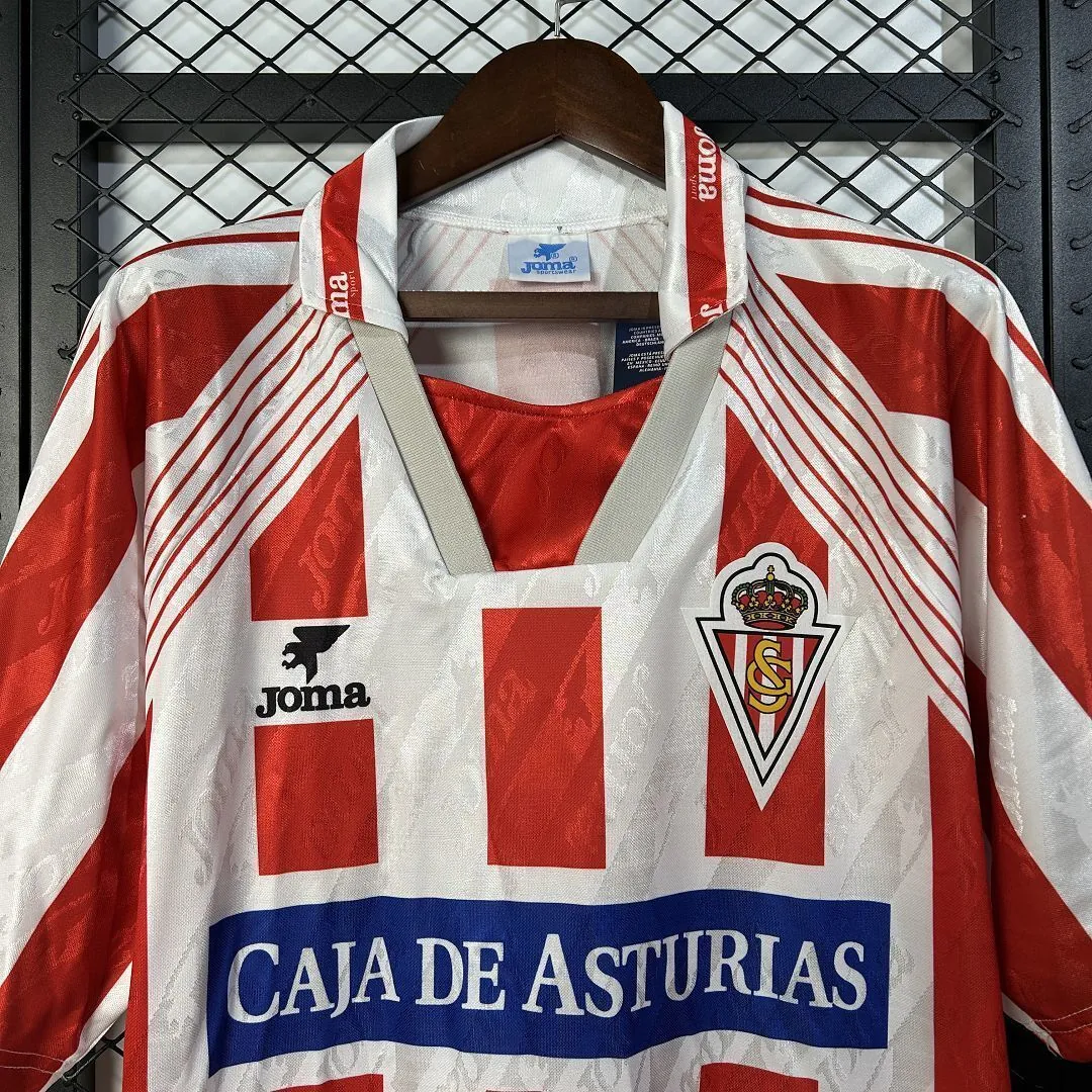 94-95 Sporting Gijon Home Retro Kit Vintage Shirt Soccer AAAAJersey Yupoo 2