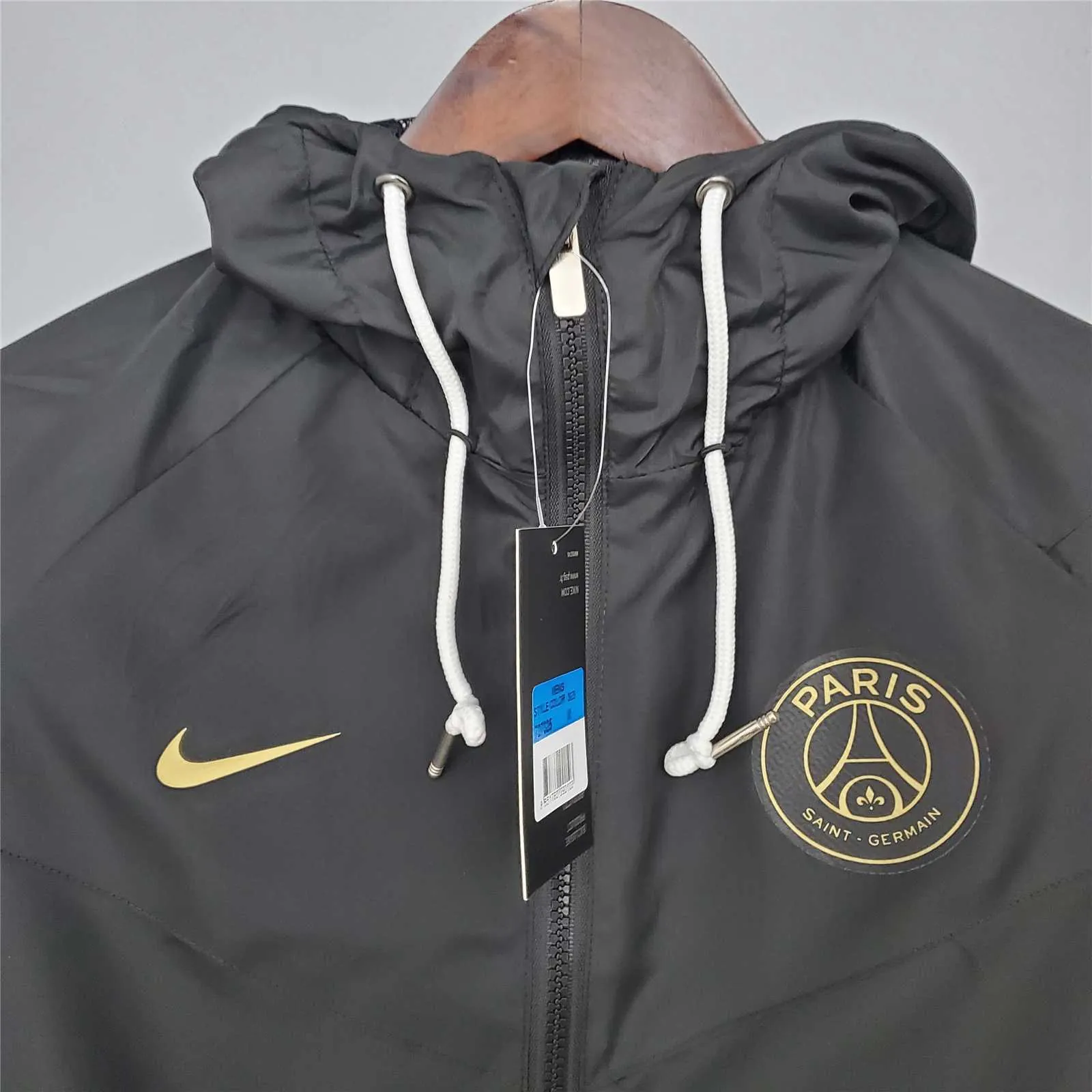 21-22 PSG Black Windbreaker 6
