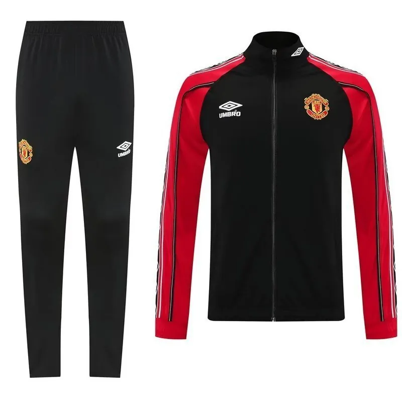 25-26 Manchester United Retro Red Football Tracksuits Long Jacket Suits 3