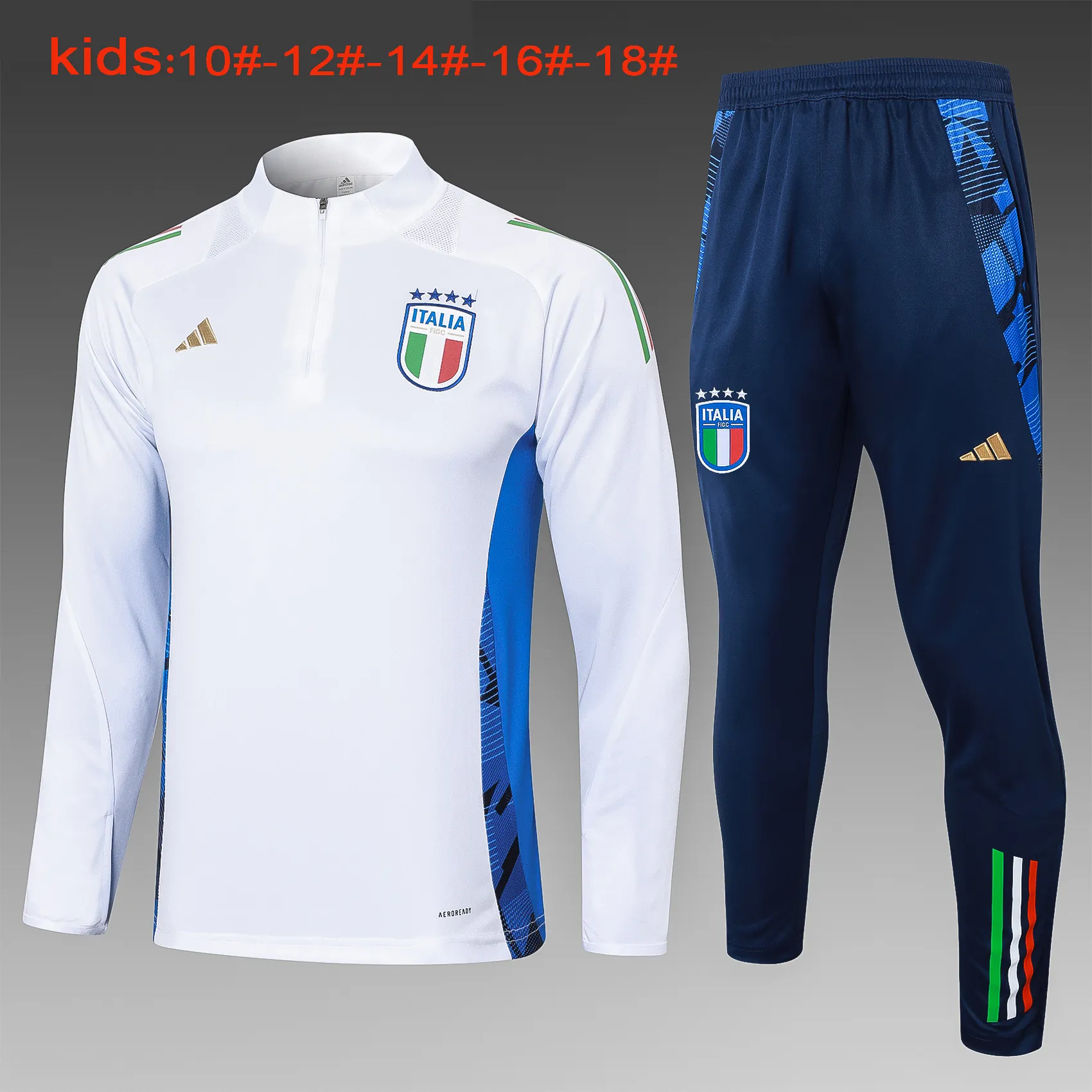 2024 Italy Kids Long Sleeve Training Suit Football Shirts 1